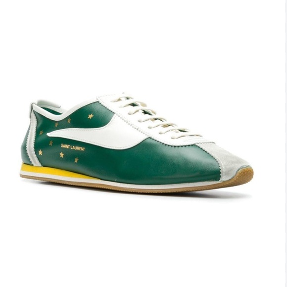 NEW in box Saint Laurent Green Jay Star Sneakers Imperial Gr… - Picture 1 of 15